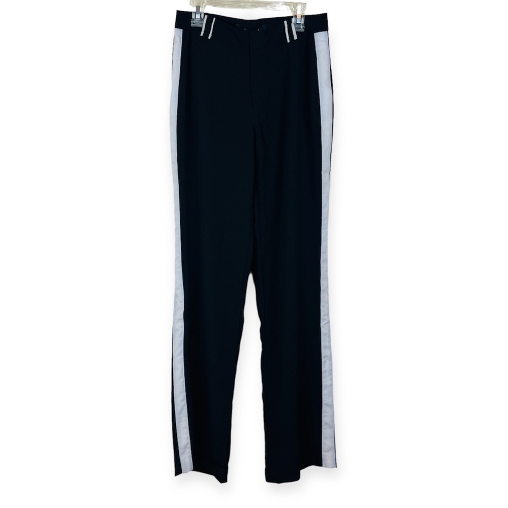 FOREVER 21 Black Racerstripe Dress Pants SMALL White Stripe Tuxedo Stripe